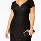 Vestido de renda com lantejoulas feminino conectado, preto, tamanho 20W
