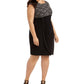 Vestido tubinho de renda com lantejoulas plus size feminino conectado, preto, tamanho 16W