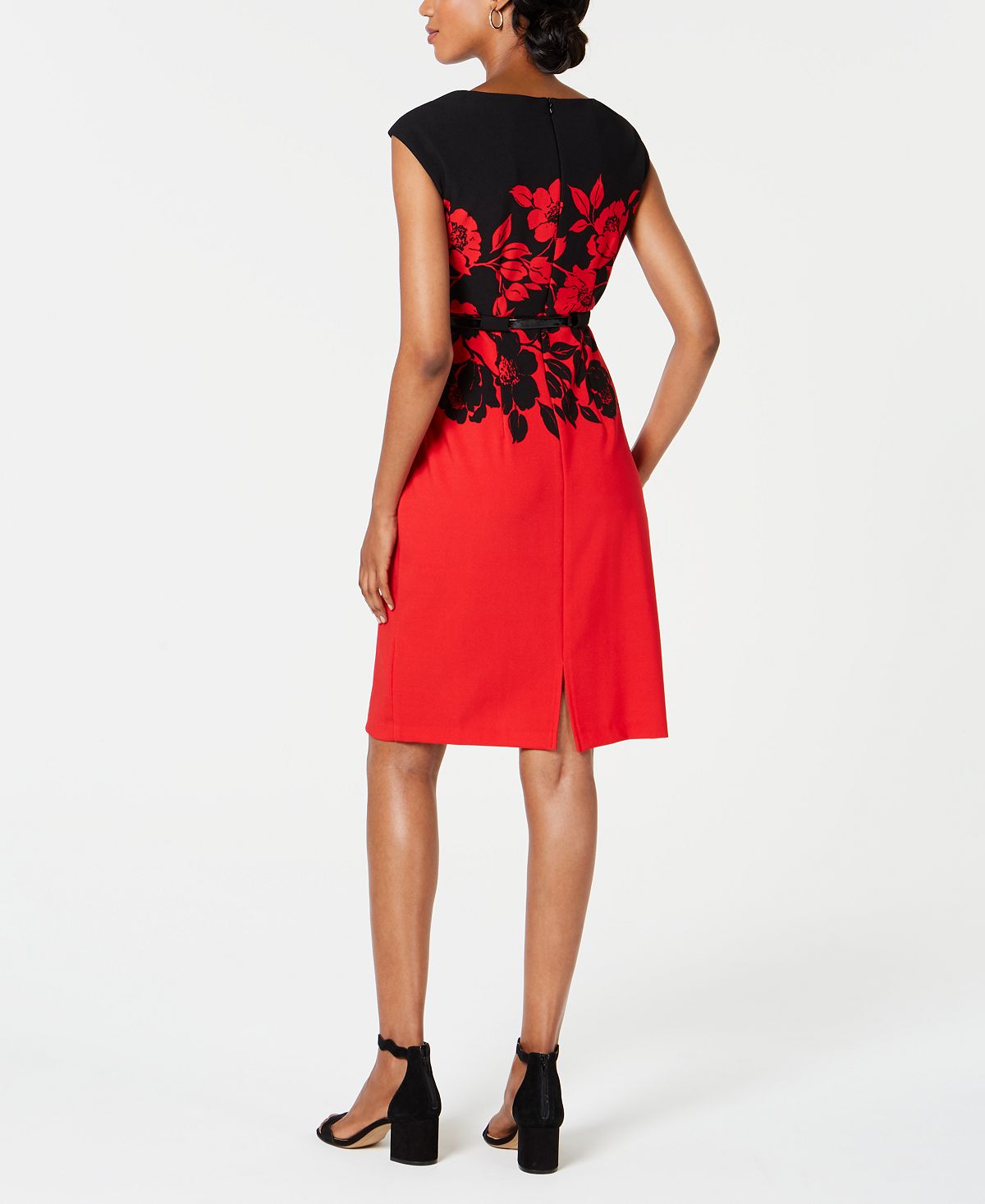 Vestido tubinho com cinto feminino Connected vermelho tamanho 6 pequeno