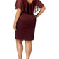 Vestido de coquetel com sobreposição de glitter feminino Connected Apparel, roxo, tamanho 14W