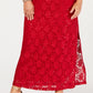 Vestido de renda com lantejoulas feminino conectado, vermelho, tamanho 16W