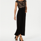 Vestido envelope feminino com bordado de malha sintética conectado, preto, tamanho 10