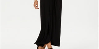 Vestido envelope feminino com bordado de malha sintética conectado, preto, tamanho 10