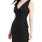 Vestido feminino Connected com babados em cascata, preto, tamanho 10