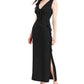 Vestido feminino Connected com babados em cascata, preto, tamanho 16