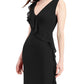 Vestido feminino Connected com babados em cascata, preto, tamanho 16
