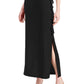 Vestido feminino Connected com babados em cascata, preto, tamanho 16