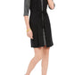 Vestido feminino Connected com jaqueta sintética, preto, tamanho 6, pequeno