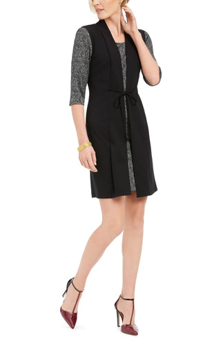 Connected Women's Faux Jacket Dress Black Size 6Petite