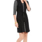 Vestido feminino Connected com jaqueta sintética, preto, tamanho 6, pequeno