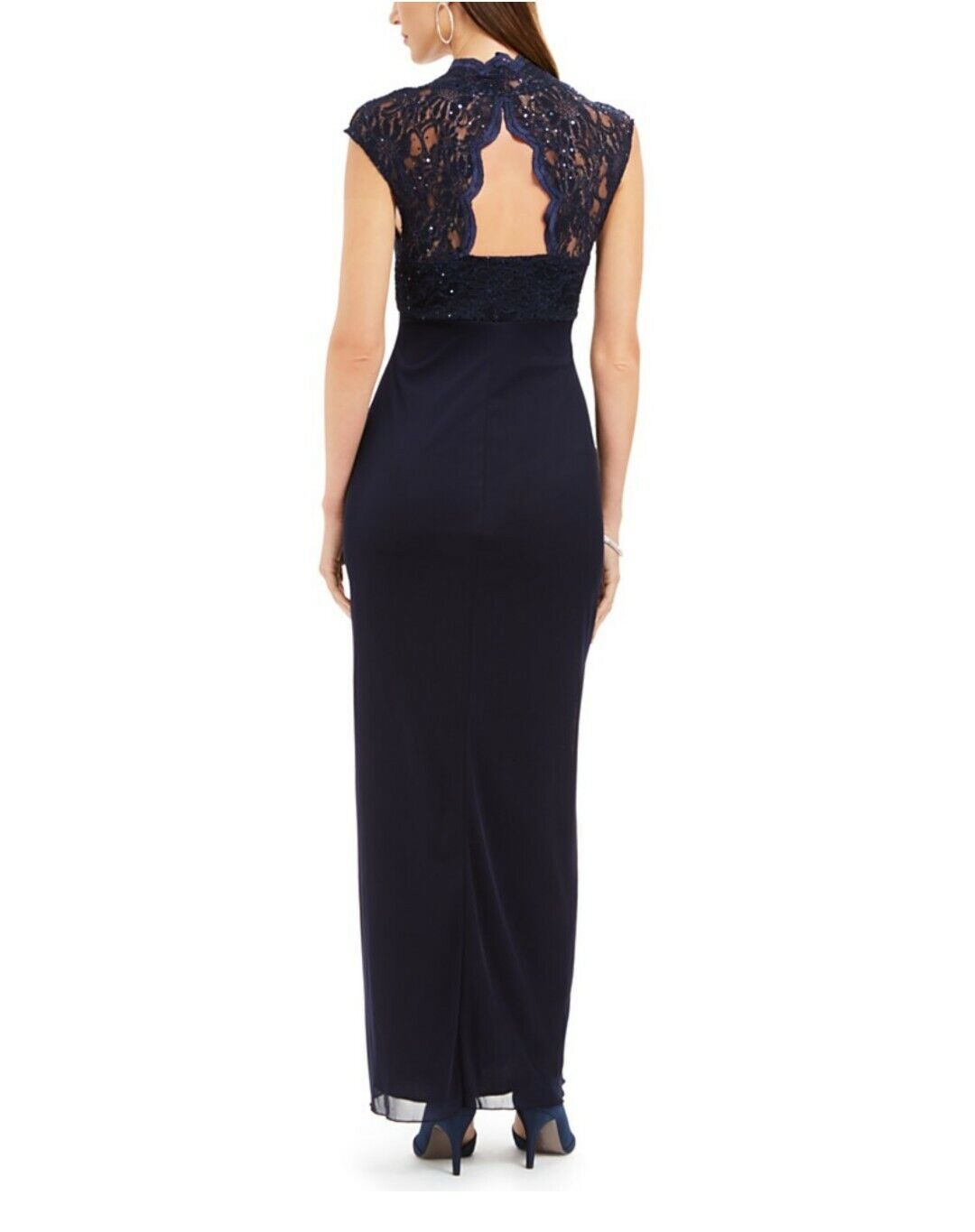 Vestido de renda feminino Connected Apparel, azul, tamanho 8