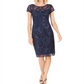 Vestido tubinho com lantejoulas florais feminino Connected, azul, tamanho 14