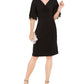 Vestido feminino Connected Apparel com mangas esvoaçantes e cintura império, preto, tamanho 14, pequeno