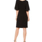 Vestido feminino Connected Apparel com mangas esvoaçantes e cintura império, preto, tamanho 14, pequeno