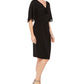 Vestido feminino Connected Apparel com mangas esvoaçantes e cintura império, preto, tamanho 14, pequeno