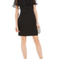 Vestido tubinho com sobreposição de renda feminino Connected Apparel, preto, tamanho 10, pequeno