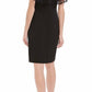 Vestido tubinho com sobreposição de renda feminino Connected Apparel, preto, tamanho 10, pequeno