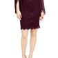 Vestido de renda com lantejoulas e mangas esvoaçantes feminino Connected, roxo, tamanho 16