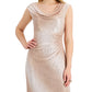 Vestido feminino com decote drapeado, rosa, tamanho 16