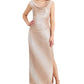 Vestido feminino com decote drapeado, rosa, tamanho 16