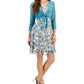 Vestido feminino com estampa floral e jaqueta de chiffon, tamanho 8, branco, da Connected