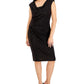 Vestido de coquetel feminino Connected com decote canoa, preto, tamanho 16