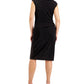 Vestido de coquetel feminino Connected com decote canoa, preto, tamanho 16