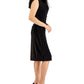 Vestido de coquetel feminino Connected com decote canoa, preto, tamanho 16