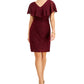 Vestido feminino com sobreposição de chiffon e bainha para cílios, roxo, tamanho 6