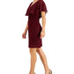 Vestido feminino com sobreposição de chiffon e bainha para cílios, roxo, tamanho 6