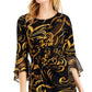 Vestido midi listrado sem mangas feminino Rachel Roy, marrom, tamanho médio