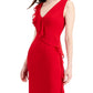 Vestido feminino Connected com babados em cascata, vermelho, tamanho 6