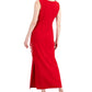 Vestido feminino Connected com babados em cascata, vermelho, tamanho 12