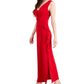 Vestido feminino Connected com babados em cascata, vermelho, tamanho 12