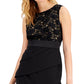 Vestido tubinho combinado de renda feminino conectado, preto, tamanho 8, pequeno