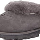 Pantufa feminina UGG com forro de pele de carneiro, cinza, tamanho 7
