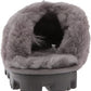 Pantufa feminina UGG com forro de pele de carneiro, cinza, tamanho 7