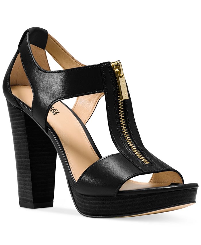 Sandália plataforma feminina Michael Kors Berkley, preta, tamanho 7