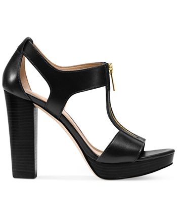 Sandália plataforma feminina Michael Kors Berkley, preta, tamanho 7