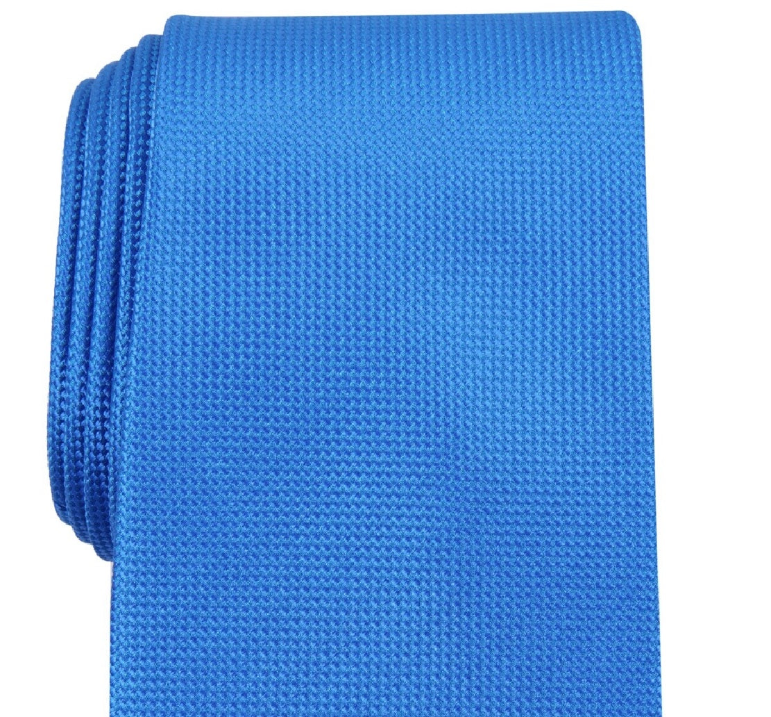 Gravata Oxford Sólida Masculina Perry Ellis Azul Tamanho Regular