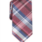 Gravata fina xadrez Perry Ellis masculina Dehaven vermelha tamanho regular