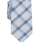 Gravata fina xadrez tartan masculina Perry Ellis, azul, tamanho regular