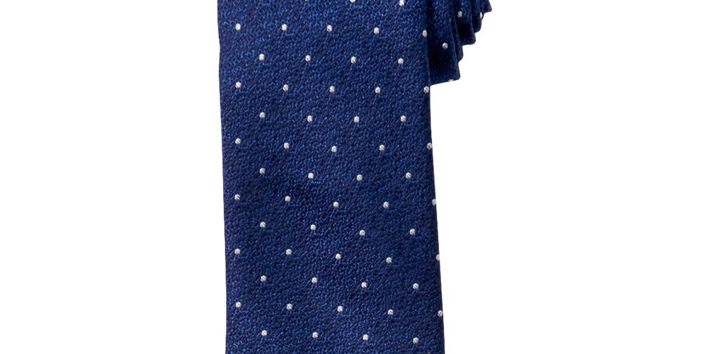 Gravata de seda Perry Ellis masculina Keaton Dot, azul, tamanho regular