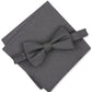 Alfani Masculino Textura Sólida Lenço de Bolso e Gravata Borboleta Cinza Tamanho Regular