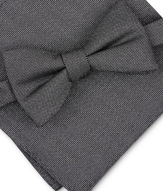 Alfani Masculino Textura Sólida Lenço de Bolso e Gravata Borboleta Cinza Tamanho Regular