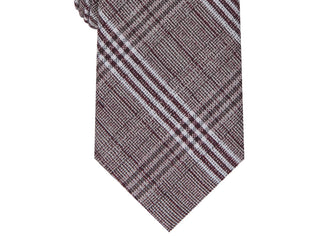 Gravata xadrez slim masculina Alfani marrom tamanho regular