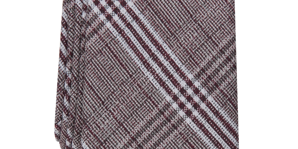 Gravata xadrez slim masculina Alfani marrom tamanho regular