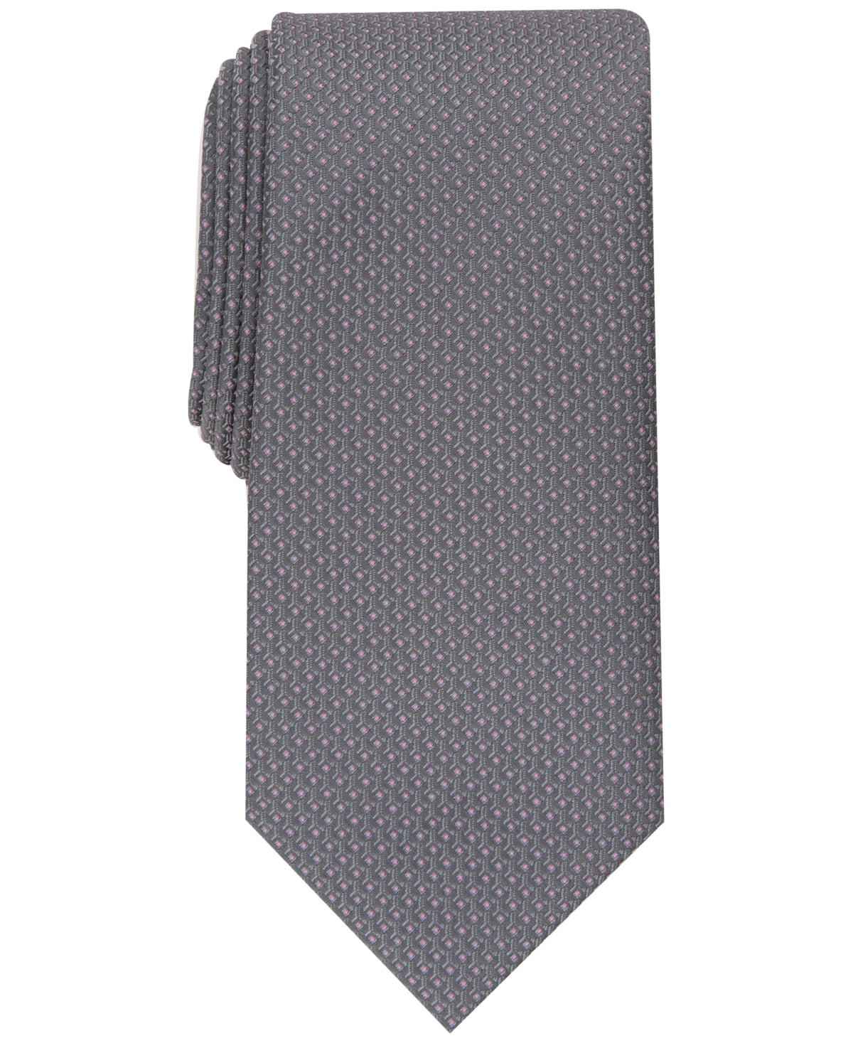 Gravata Perry Ellis Archer Mini Geo Masculina Cinza Tamanho Único