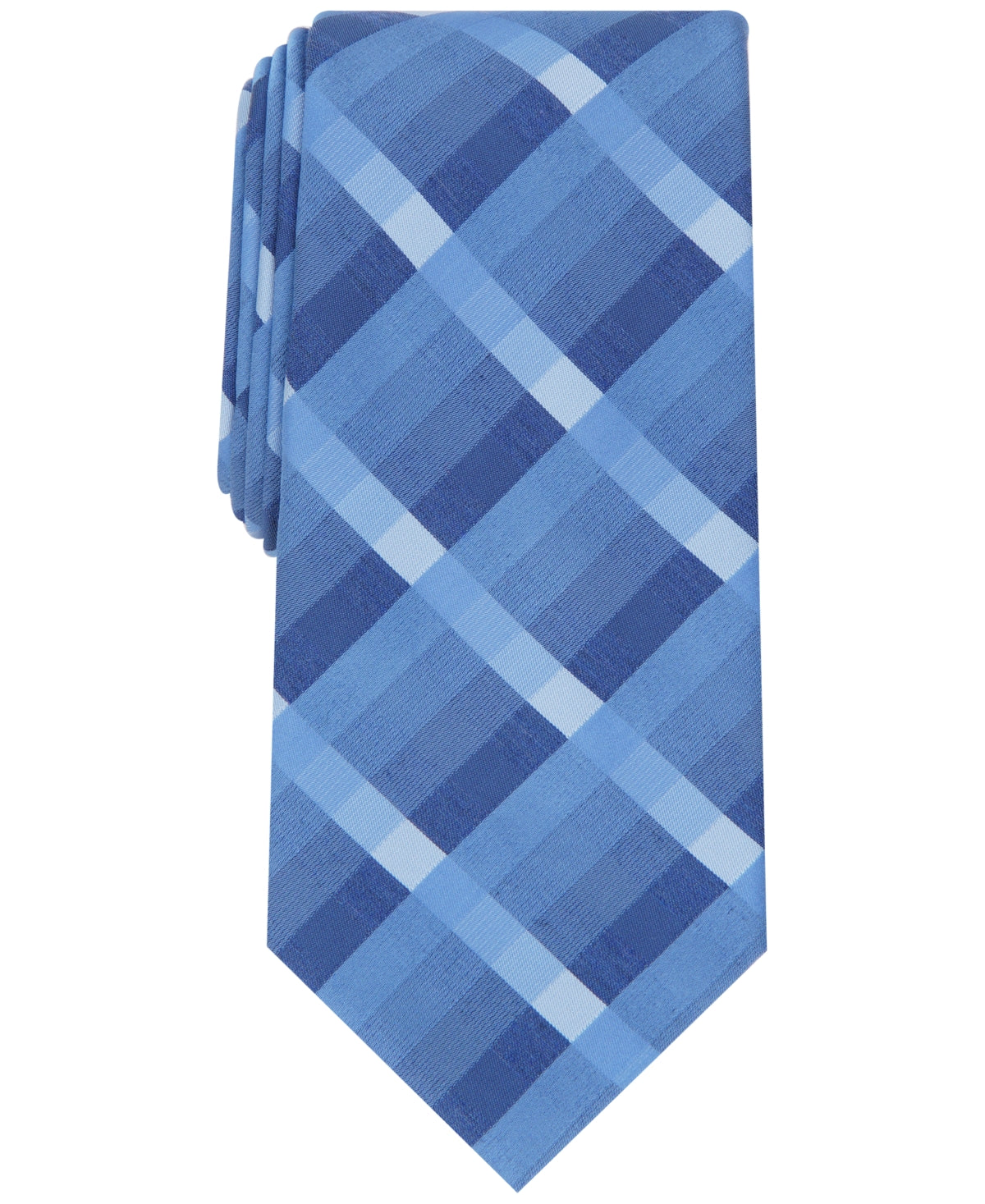 Gravata xadrez Brandon masculina Perry Ellis azul tamanho regular
