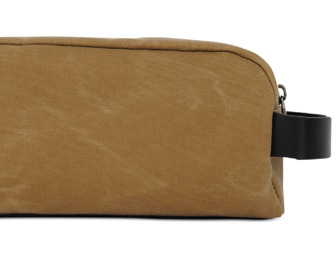 Kit de barbear compacto de algodão encerado sob medida para homens, marrom, tamanho regular